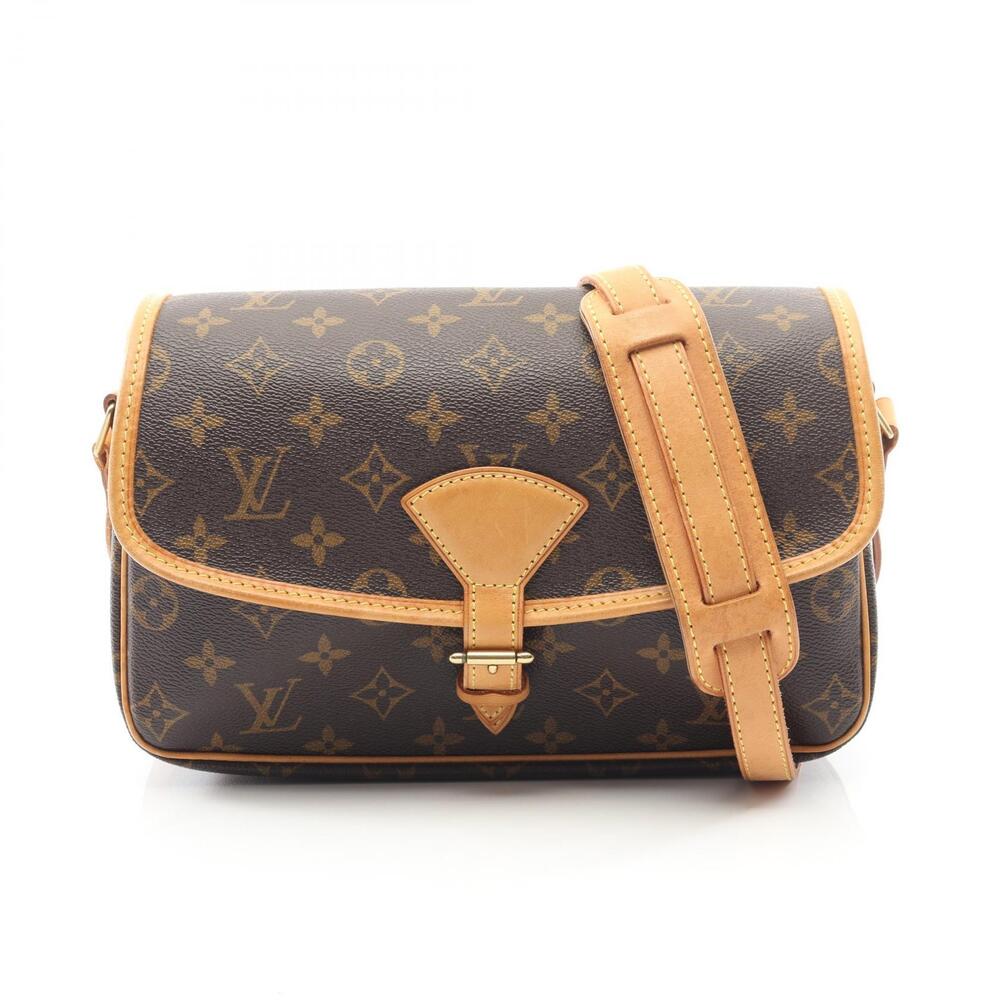 Louis Vuitton Sologne Monogram Shoulder Bag Canvas Leather Brown